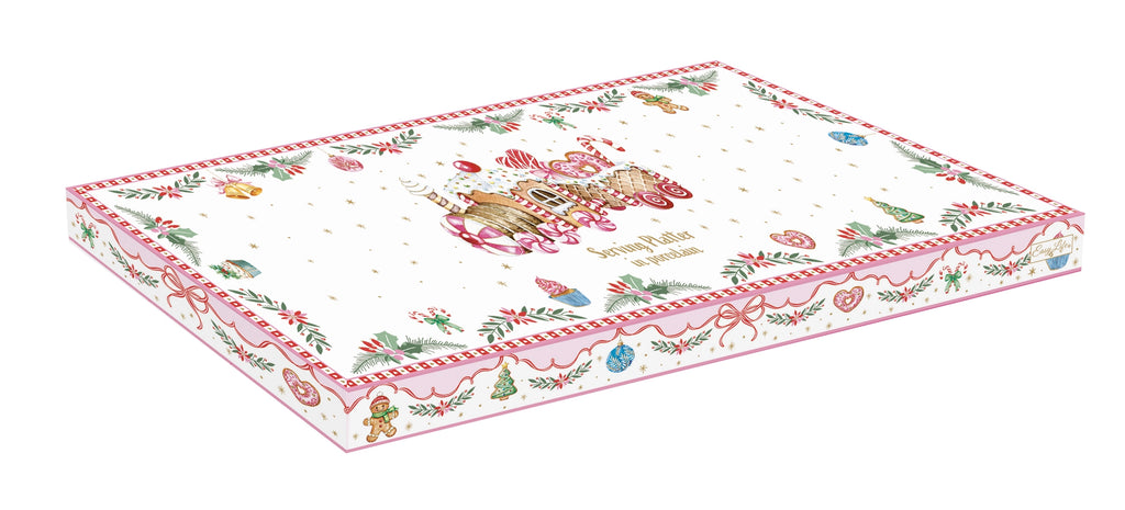scatola regalo per vassoio da portata tema natalizio dolci