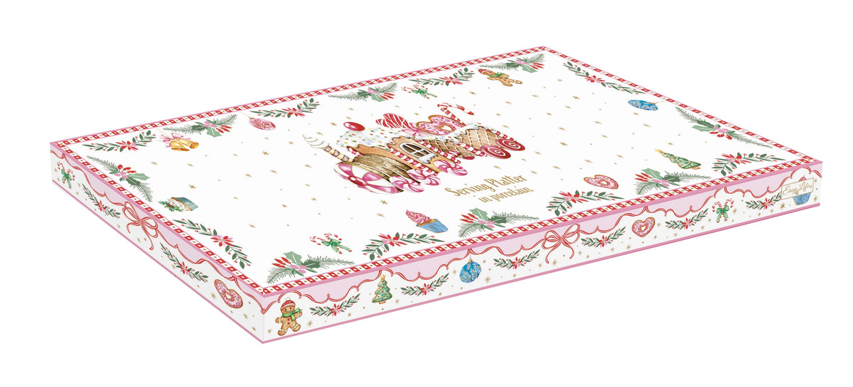 scatola regalo per vassoio da portata tema natalizio dolci