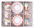 6 tazzine caffè colori pastello tema sweet christmas