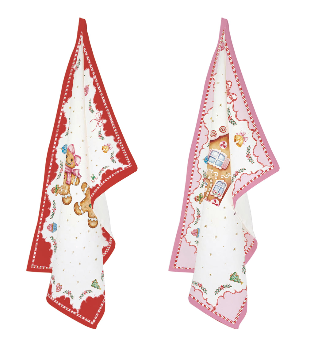 strofinacci natalizi cotone stampa gingerbread man