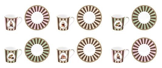 idea regalo set tazzine espresso pasticceria retrò