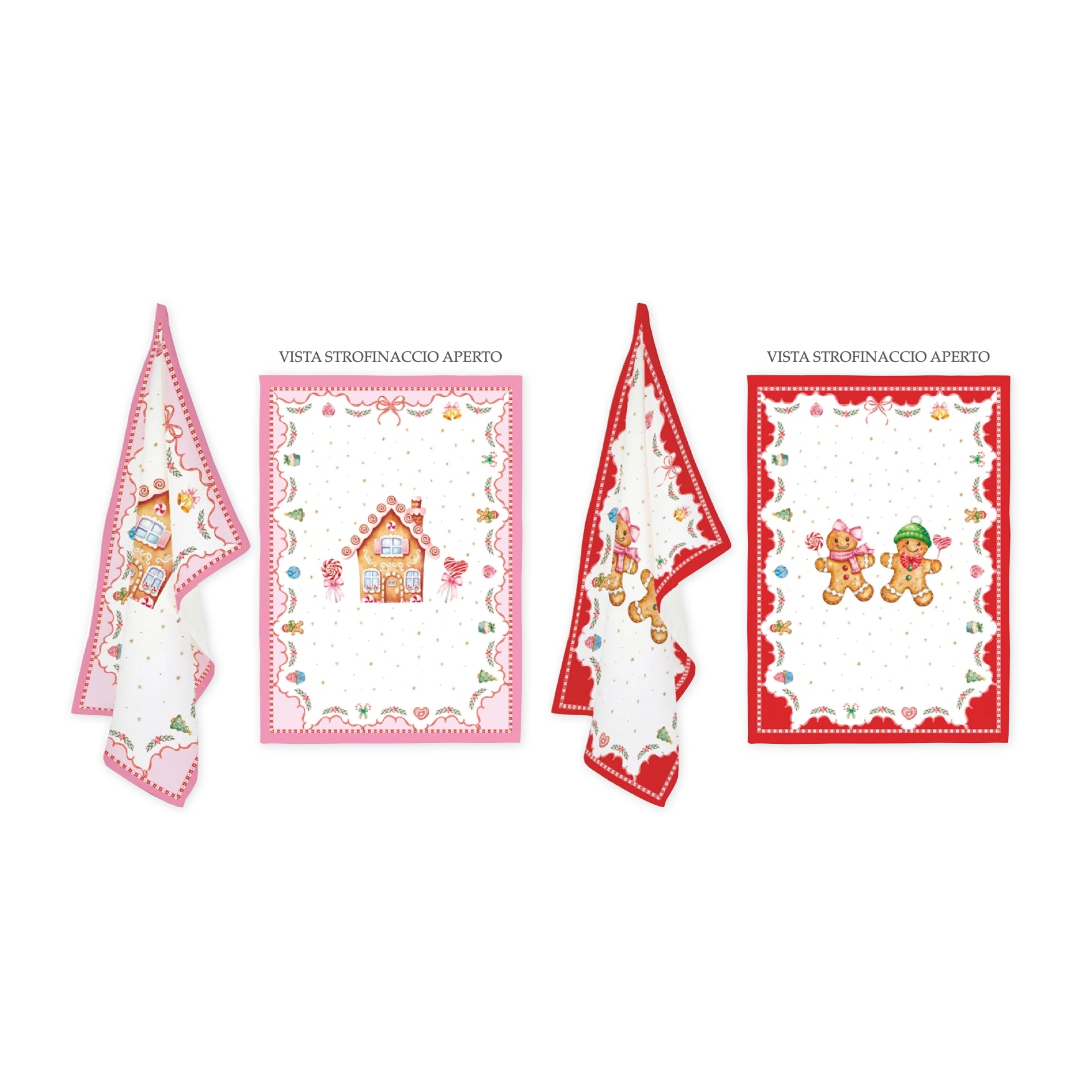 coppia strofinacci natalizi colori pastello idea regalo