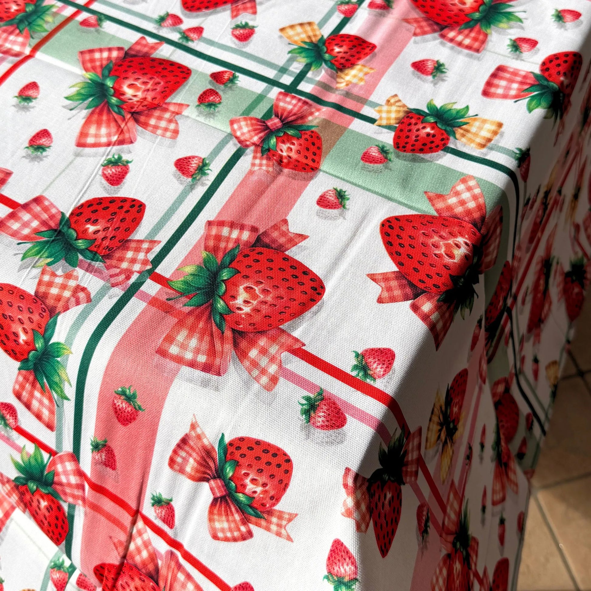 tovaglia stampa fragole 6 persone cotone