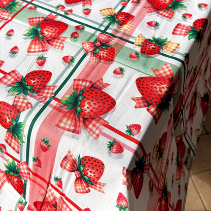 tovaglia stampa fragole 6 persone cotone