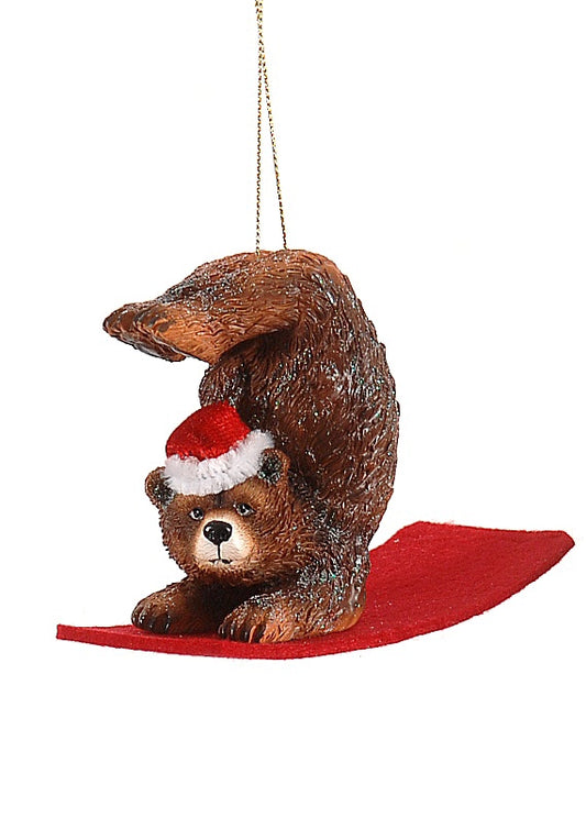 addobbo natalizio yoga orso tappeto rosso