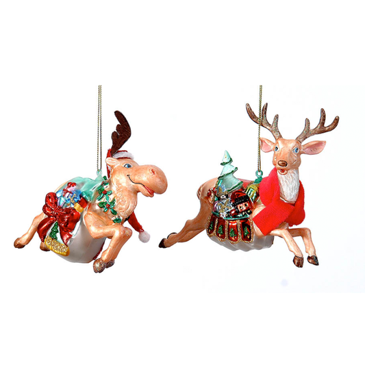 decorazione natalizia renne con regali