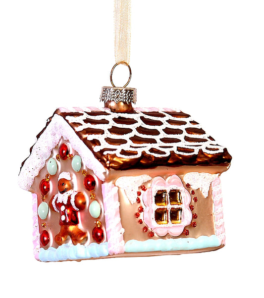 casa marzapane con gingerbread e caramelle in vetro