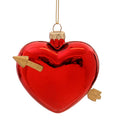 addobbo vetro cuore rosso con freccia