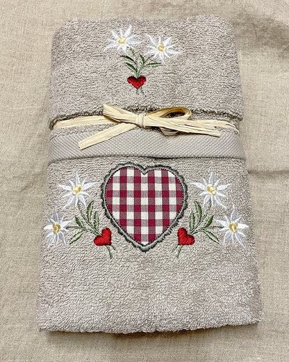 asciugamani ricamati tortora idea regalo casa