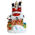 ornamento natalizio babbo natale nel camino