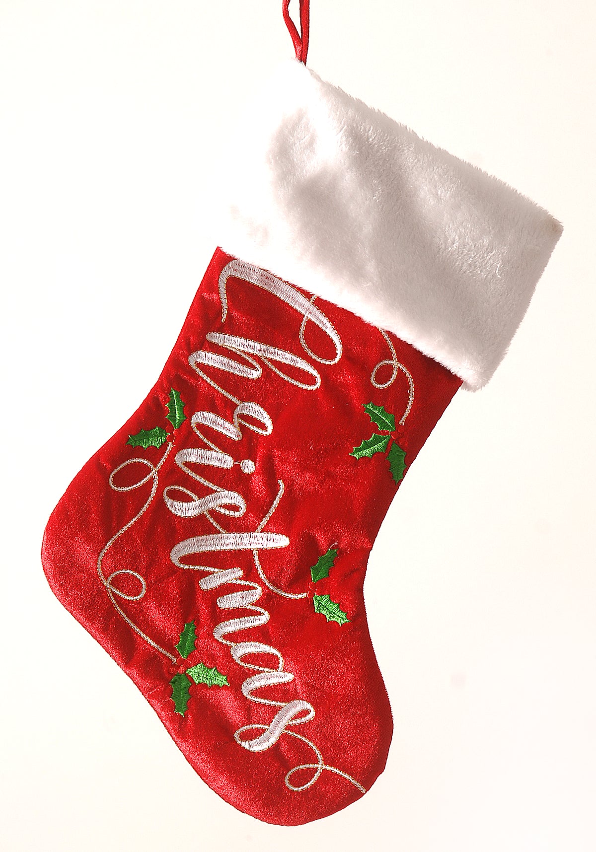 calza natalizia rossa scritta christmas