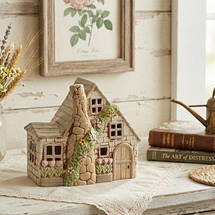 casa ceramica porta tealight decorazione