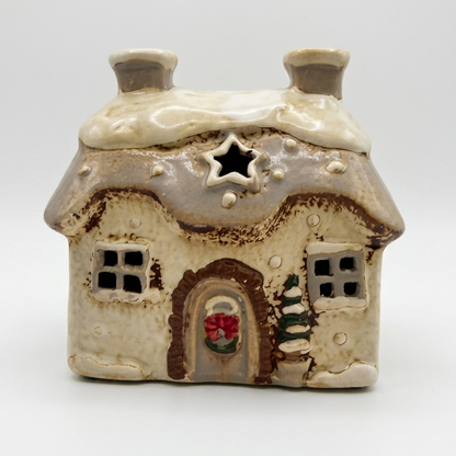 casetta natalizia panna porta tealight