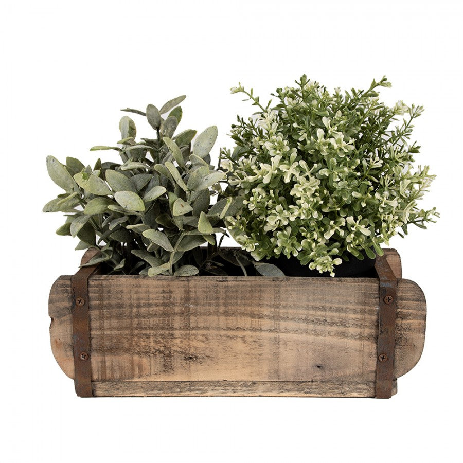 clayre eef vaso piante rustico legno rettangolare decorativo cucina