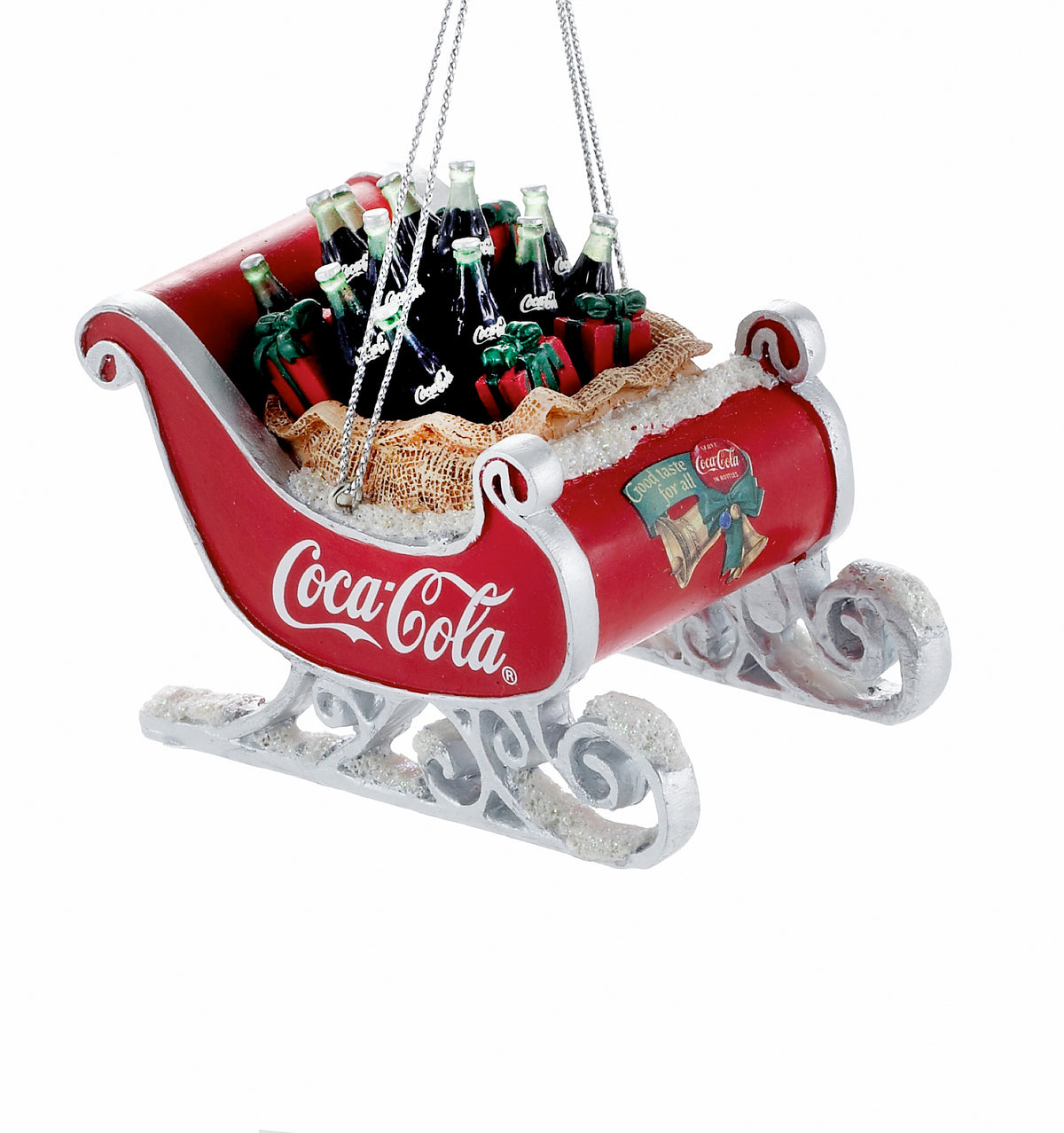 addobbo natalizio coca cola slitta con bottiglie