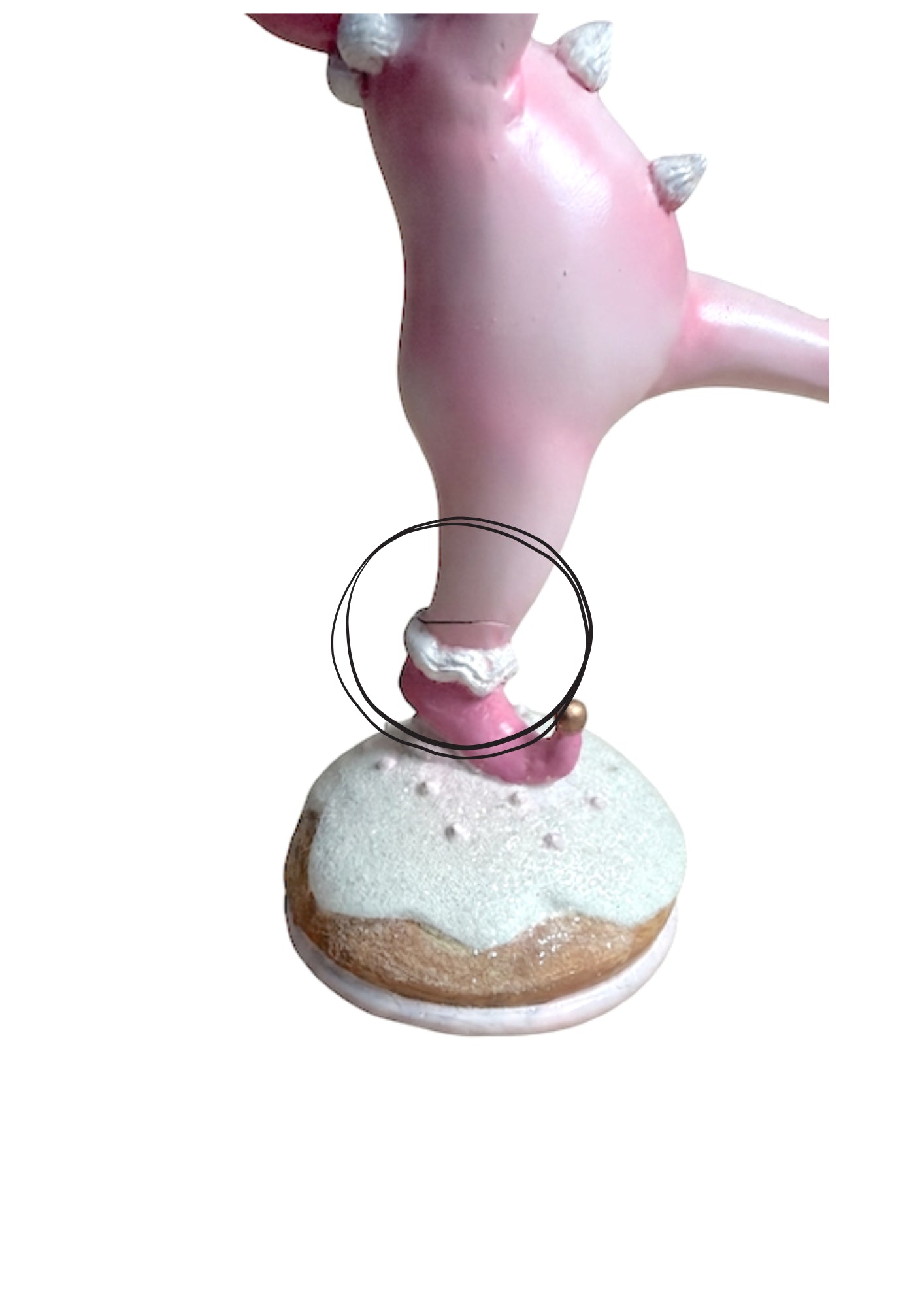 dettaglio gamba bimba con torta rosa