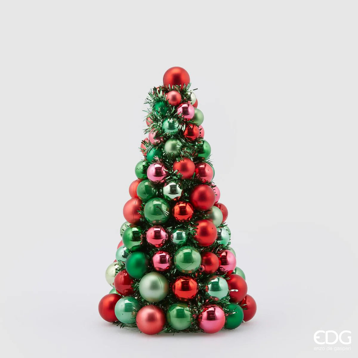 edg albero decorativo natalizio verde rosso