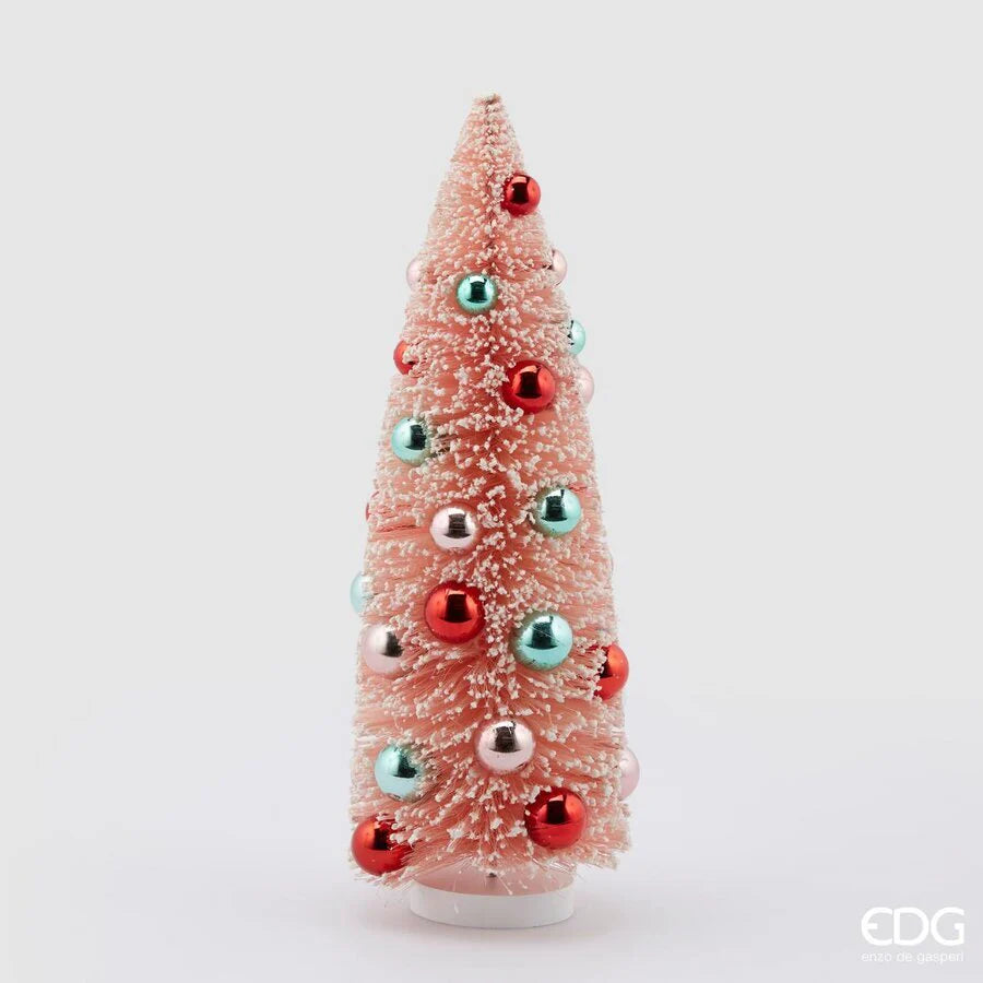decorazione albero natalizio rosa