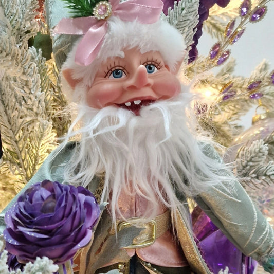 Elfo dei boschi posable con vestiti in tessuto verde