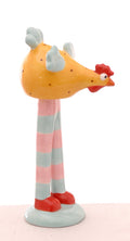 statua decorativa forma di gallina gialla