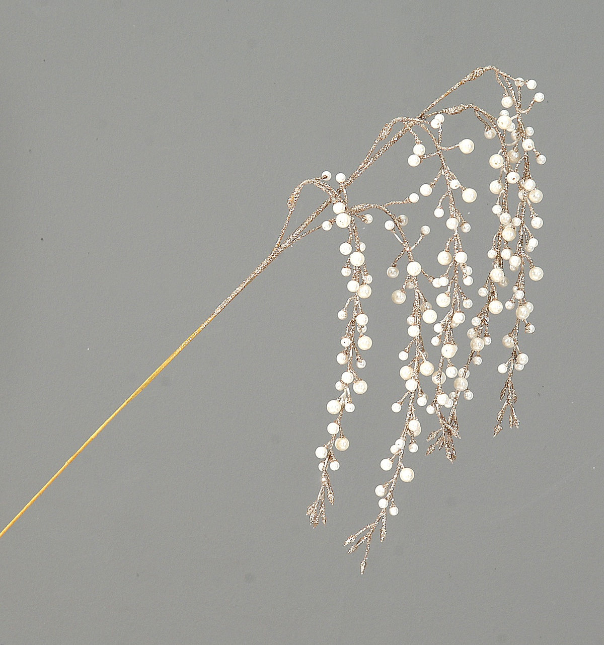 ramo decorativo natalizio bianco perle