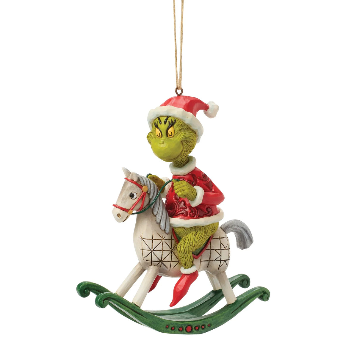 grinch cavallo dondolo ornamento natalizio