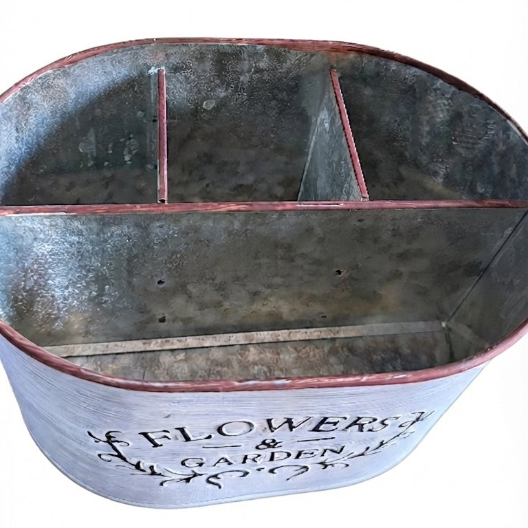 vaso decorativo anticato rustico quattro scomparti