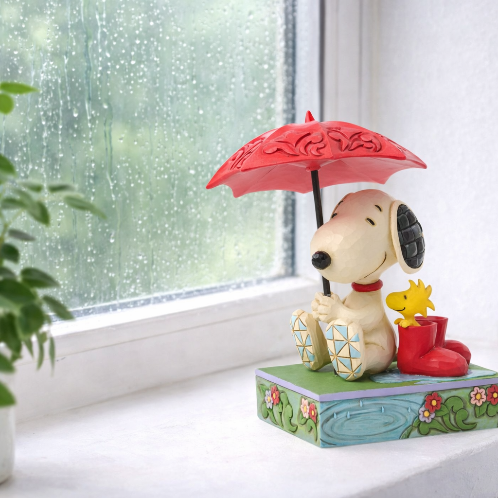 statua snoopy Jim shore ombrello rosso