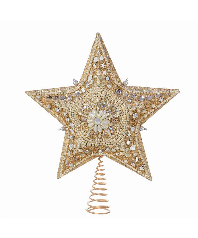 elegante puntale albero di natale oro