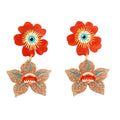 halloween orecchini artigianali dark fiore rosso
