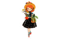 spilla retro ragazza con margherite