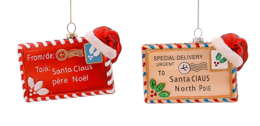 addobbo lettere di natale rossa e beige