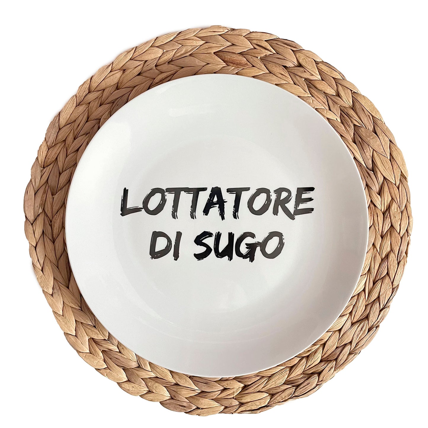 Piatti simpatici in ceramica - Lottatore di sugo