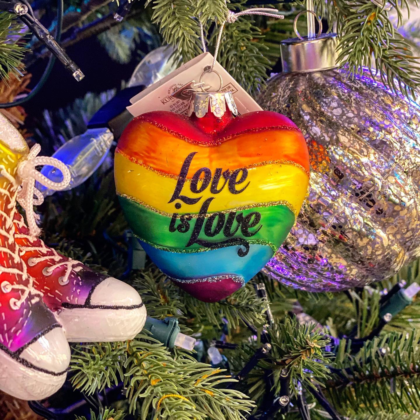 addobbo kurt adler cuore arcobaleno love