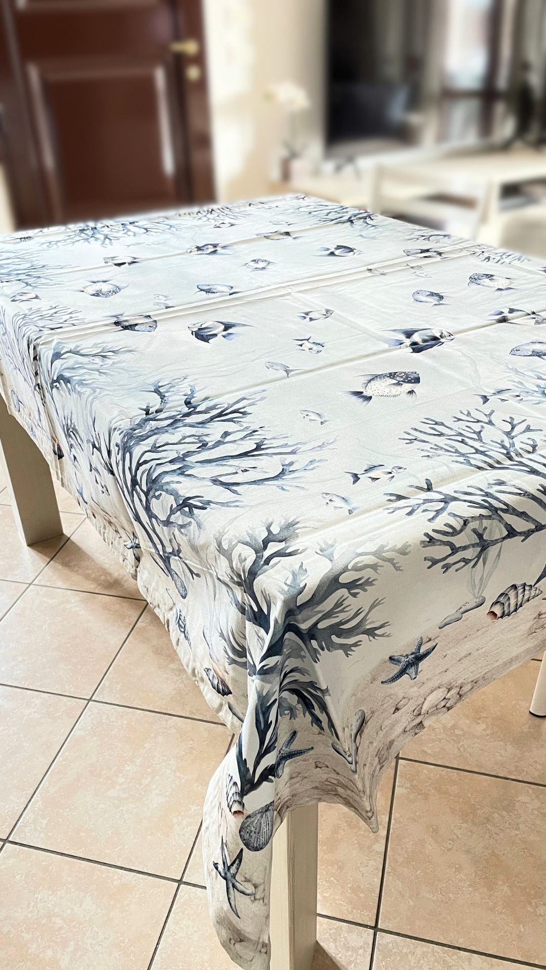 tovaglia tema mare blu