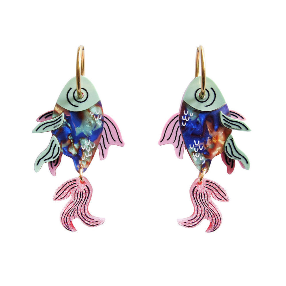 orecchini colorati pesce