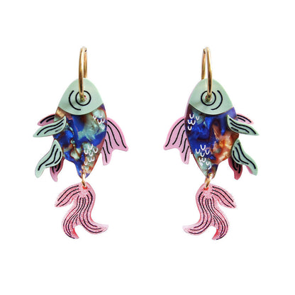 orecchini colorati pesce