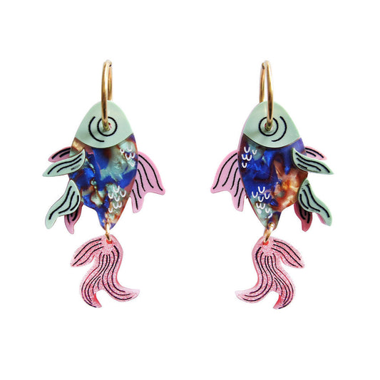 orecchini colorati pesce