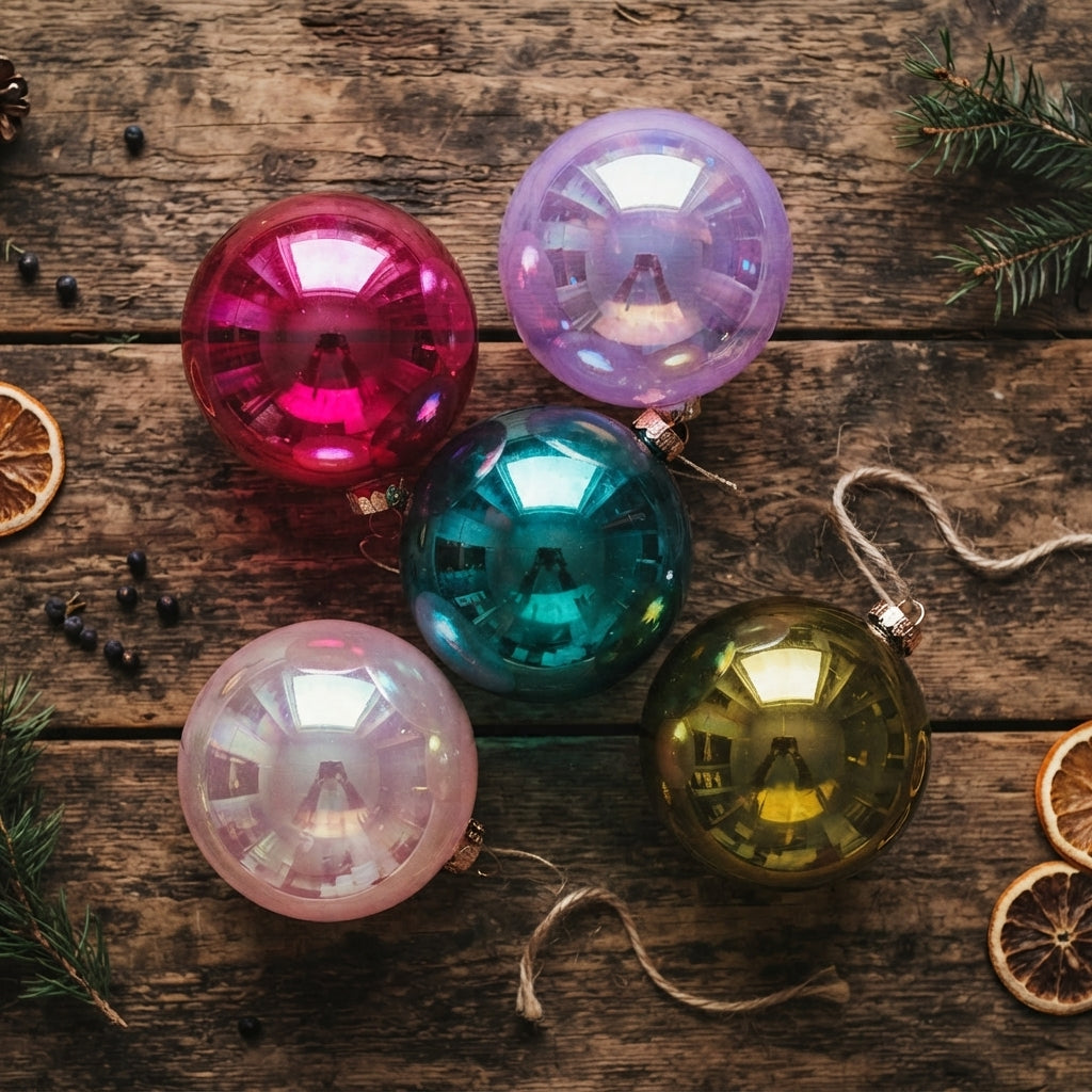 sfere natalizie vetro colori pastello albero natale