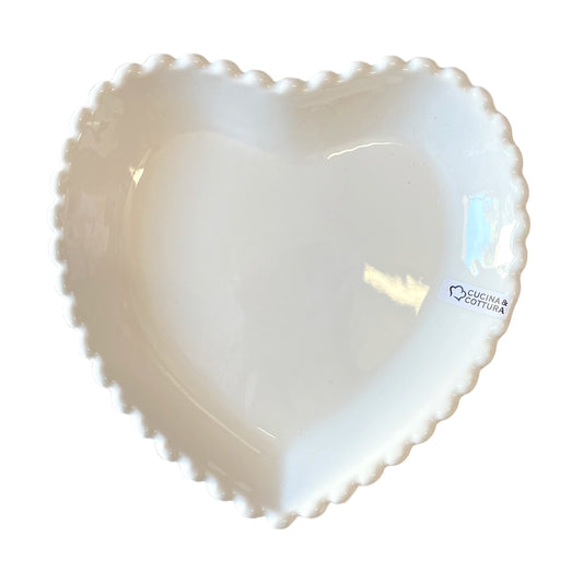 piattino cuore bianco stile romantico