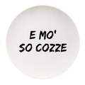 piatto scritta divertente ceramica bianca