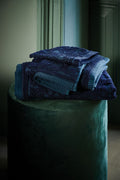 set asciugamani viso ospite jacquard blu scuro