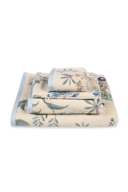 Pip studio - Secret Garden asciugamani viso + ospite Bianco e blu