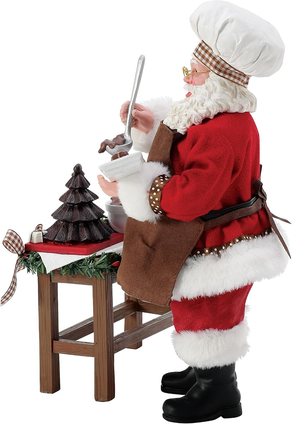 decorazione babbo natale vestiti tessuto cuoco cioccolatiere da collezione