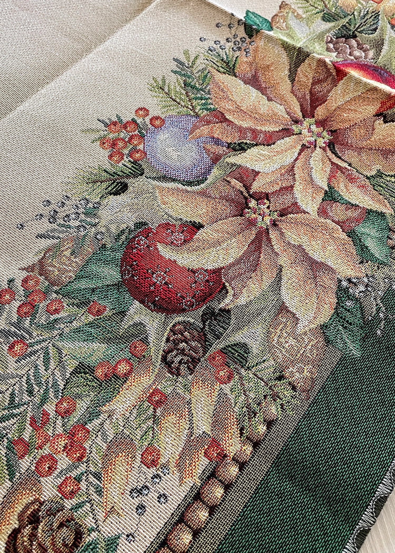 dettaglio tovaglia idea regalo natale Poinsettia