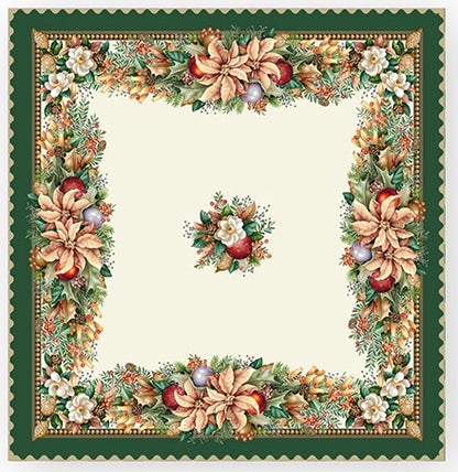 disegno stampa tovaglia quadrata Poinsettia idea regalo natale