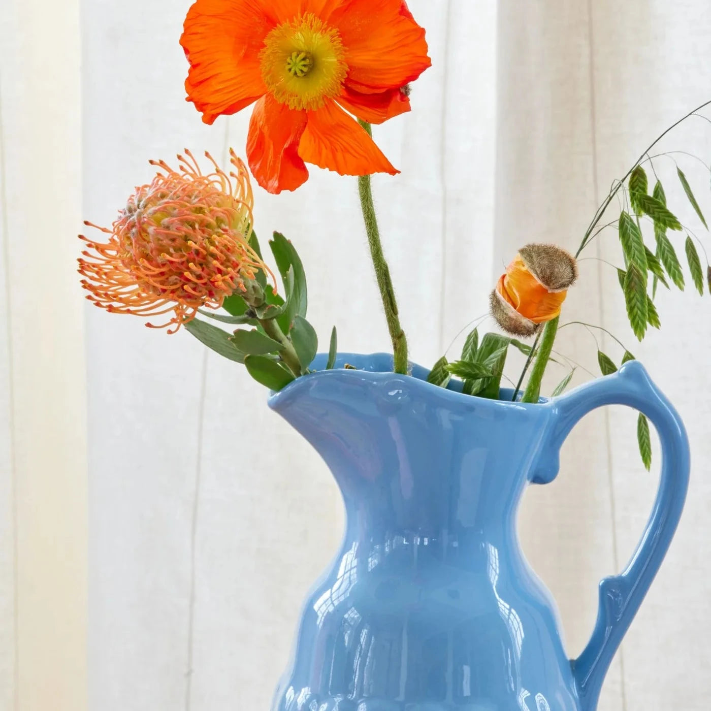 brocca ceramica azzurro decorazione casa originale