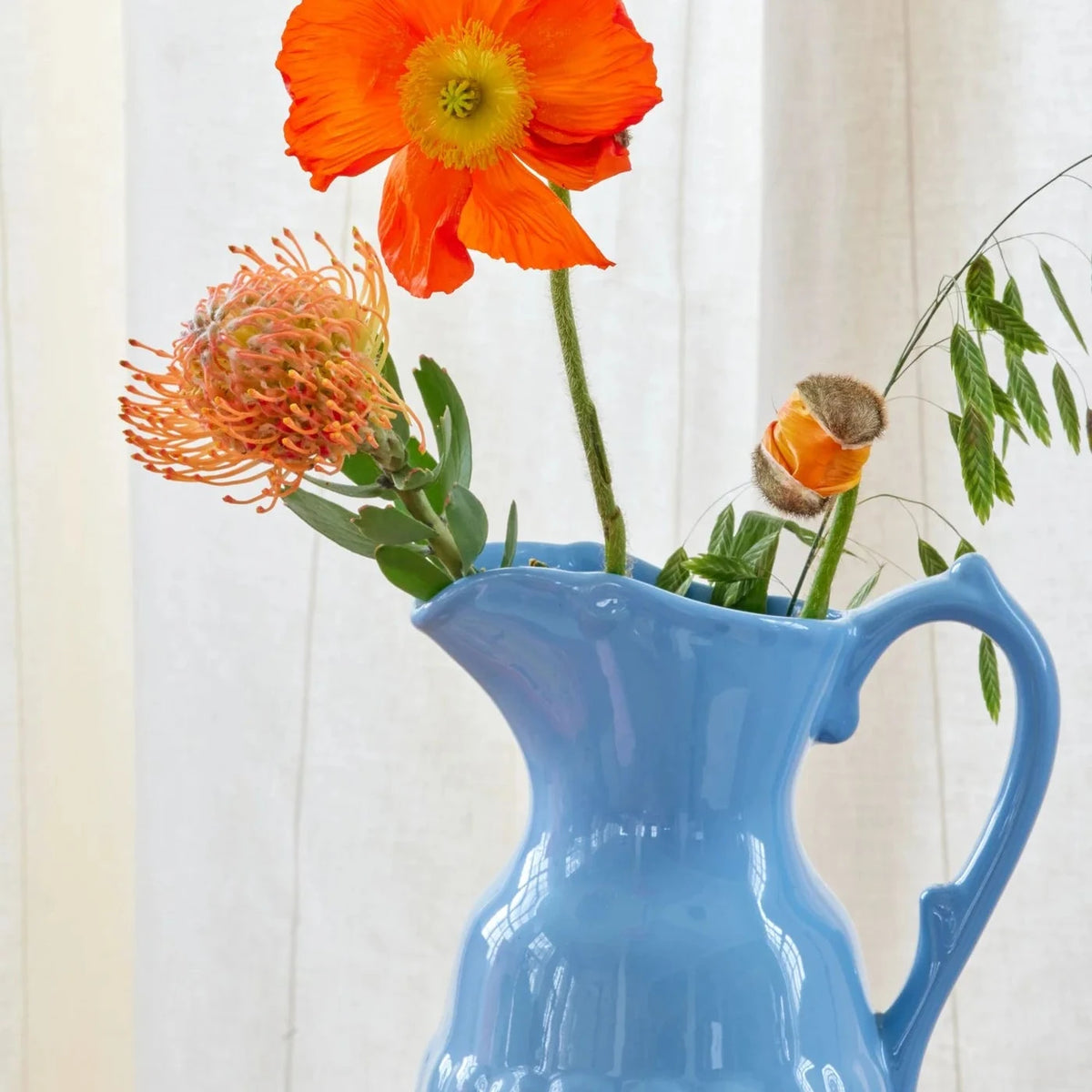 brocca ceramica azzurro decorazione casa originale