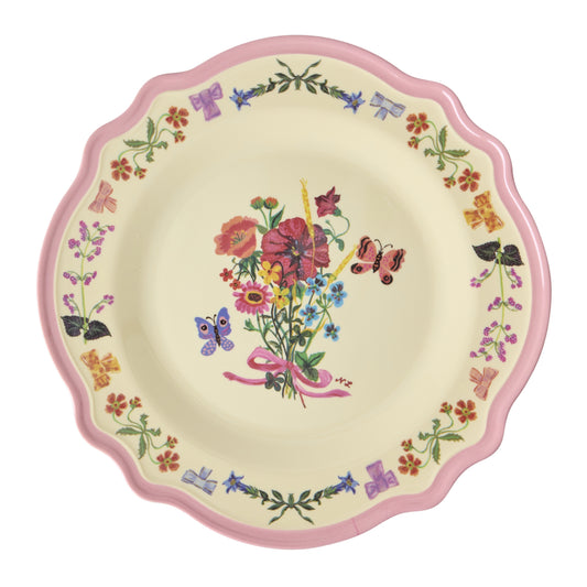 piatto piano decorativo da portata con fiori vintage nathalie Lete