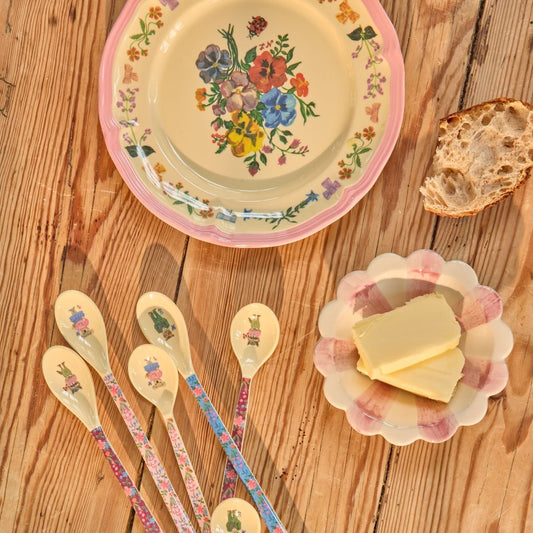 piatto frutta melamina fiori rosa rice